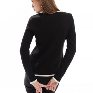 ASOS Black Crew Neck Sweater Fine-Knit Long Sleeve